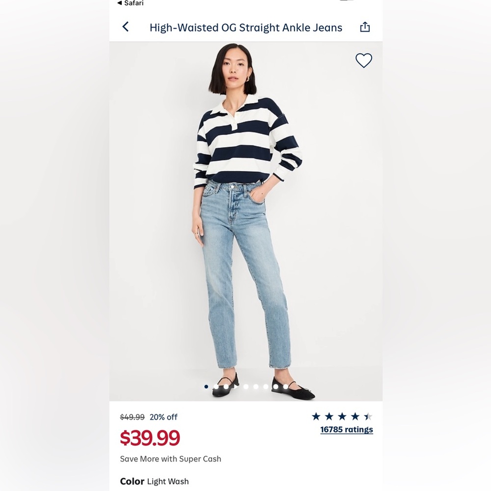 Old Navy OG straight jeans high rise Light wash size  tall 8